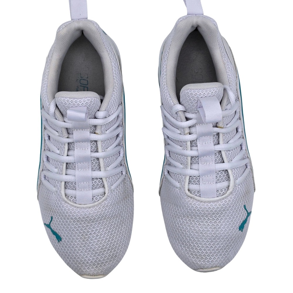 Puma Riaze Prowl Sneaker Women 7.5 White Teal Excellent Training Shoes 376023-06